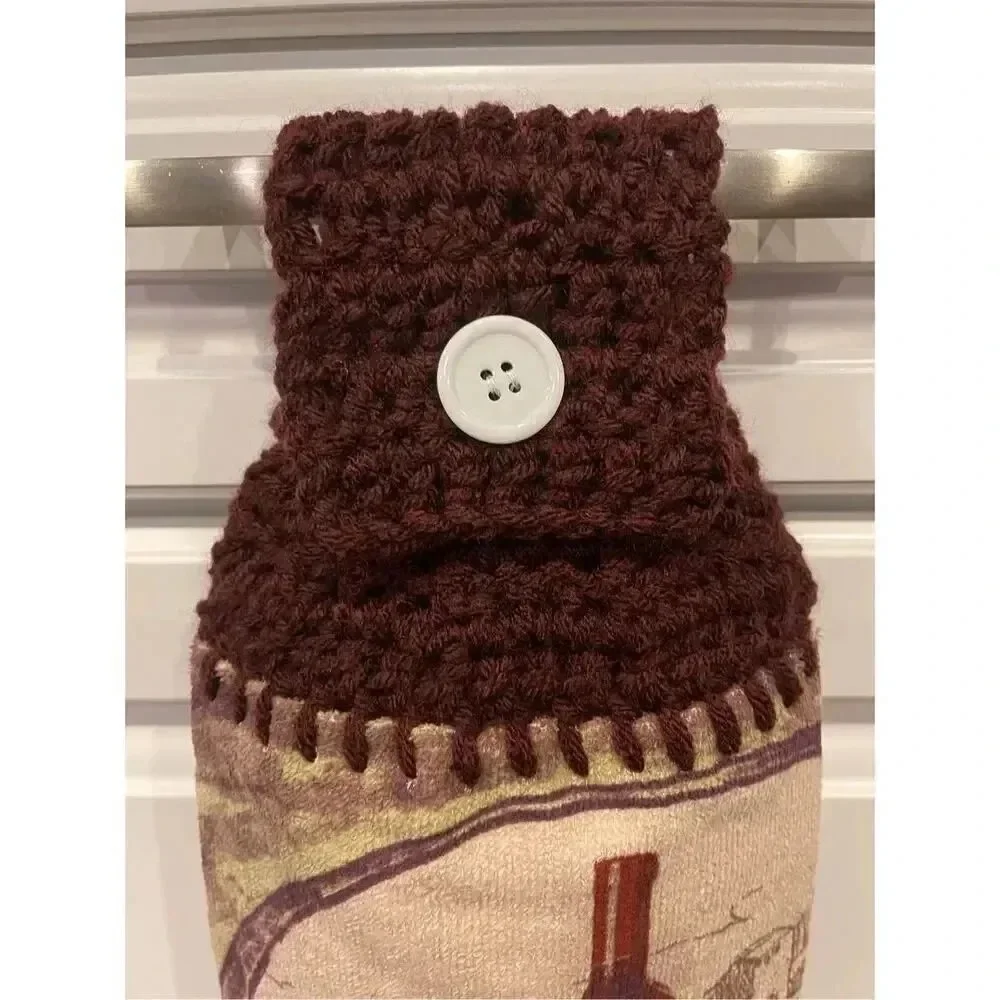 Crochet Top Kitchen Towel-Wine Country